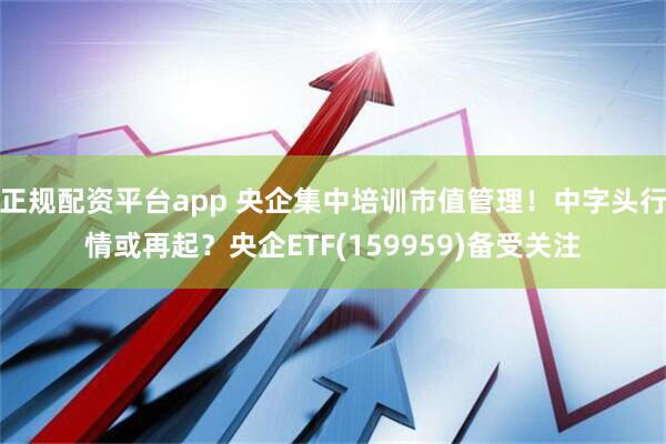 正规配资平台app 央企集中培训市值管理！中字头行情或再起？央企ETF(159959)备受关注